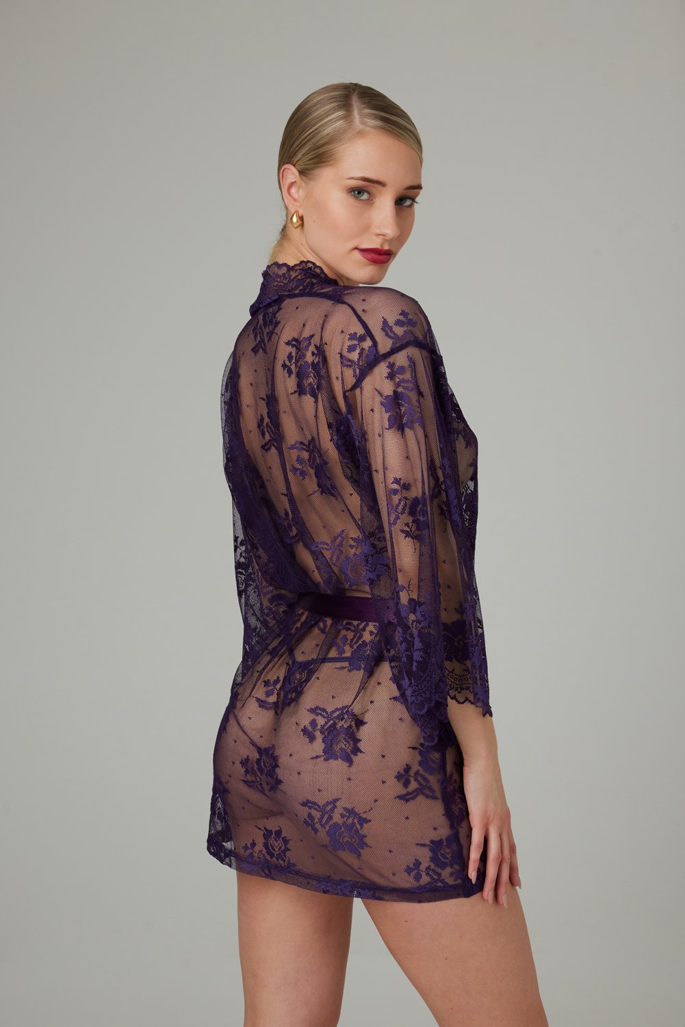 Christine - Kanten Kimono Graceful - Paars