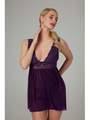 Christine - Babydoll & String Lieve - paars