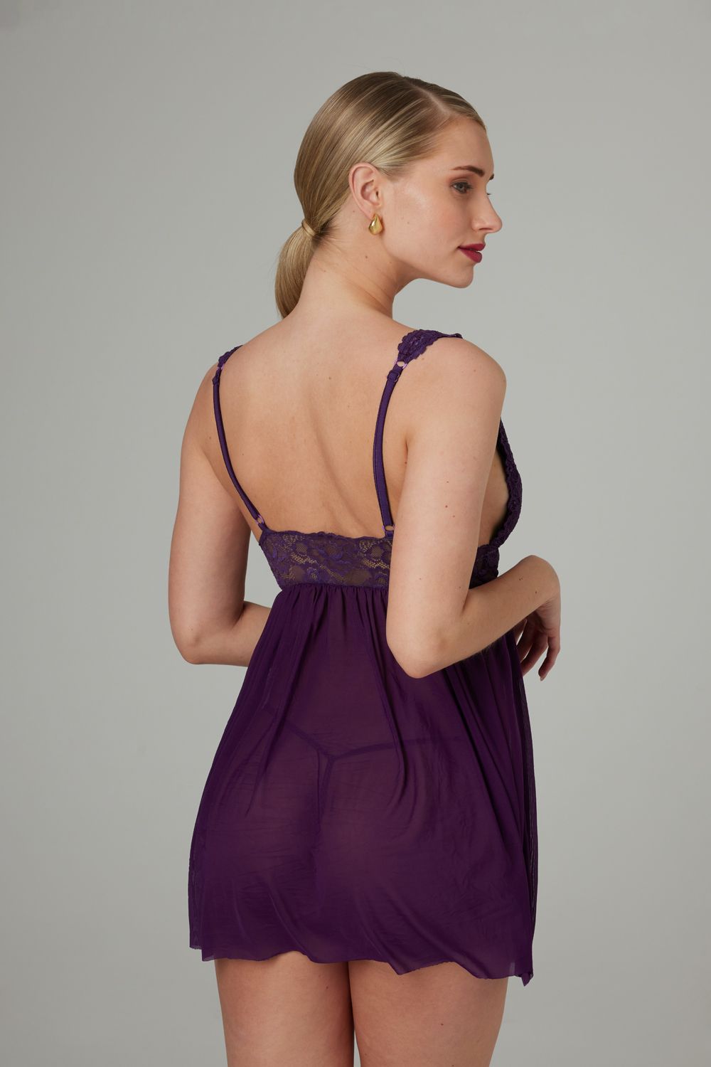 Christine - Babydoll & String Lieve - paars foto 2