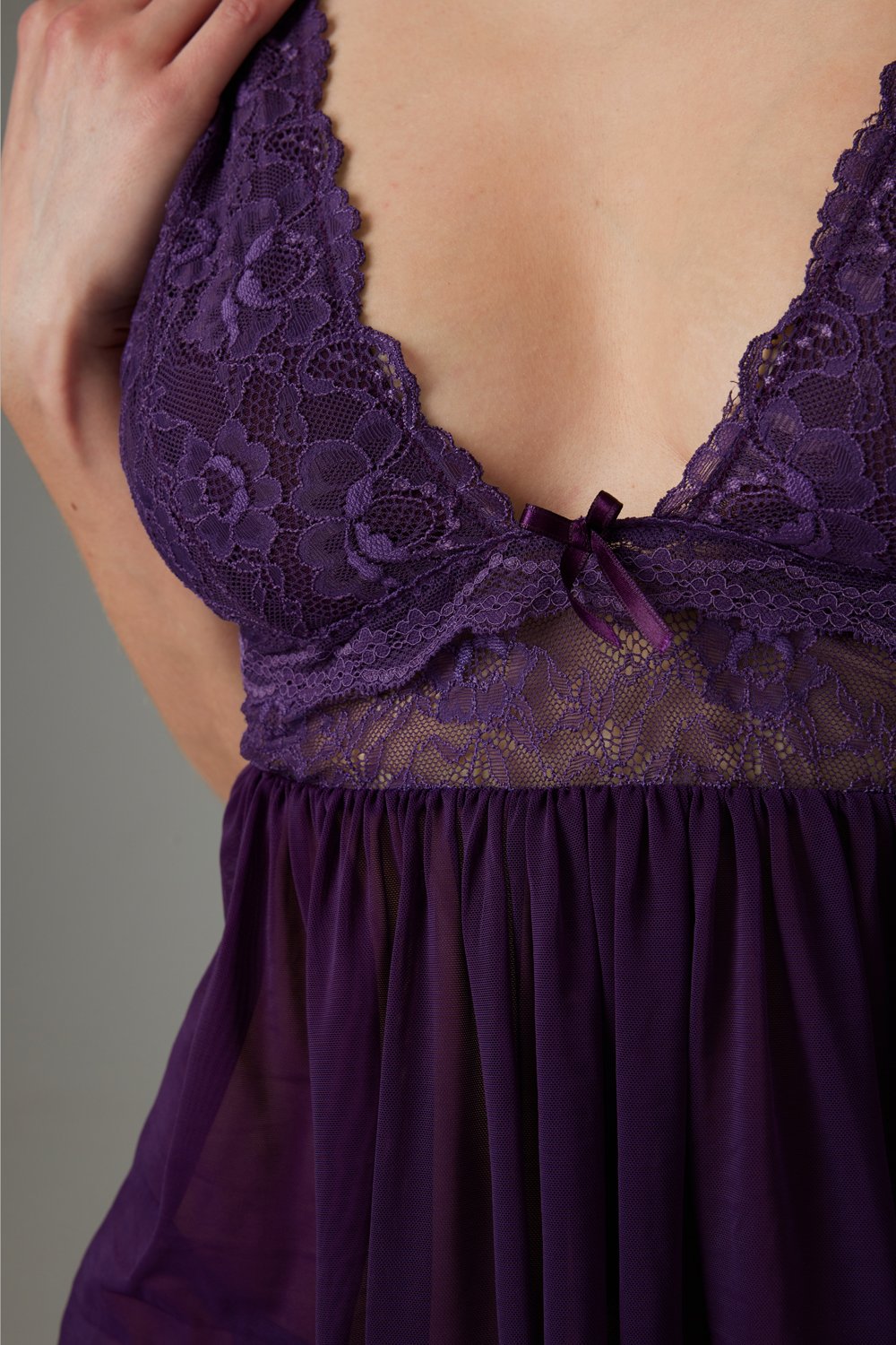 Christine - Babydoll & String Lieve - paars
