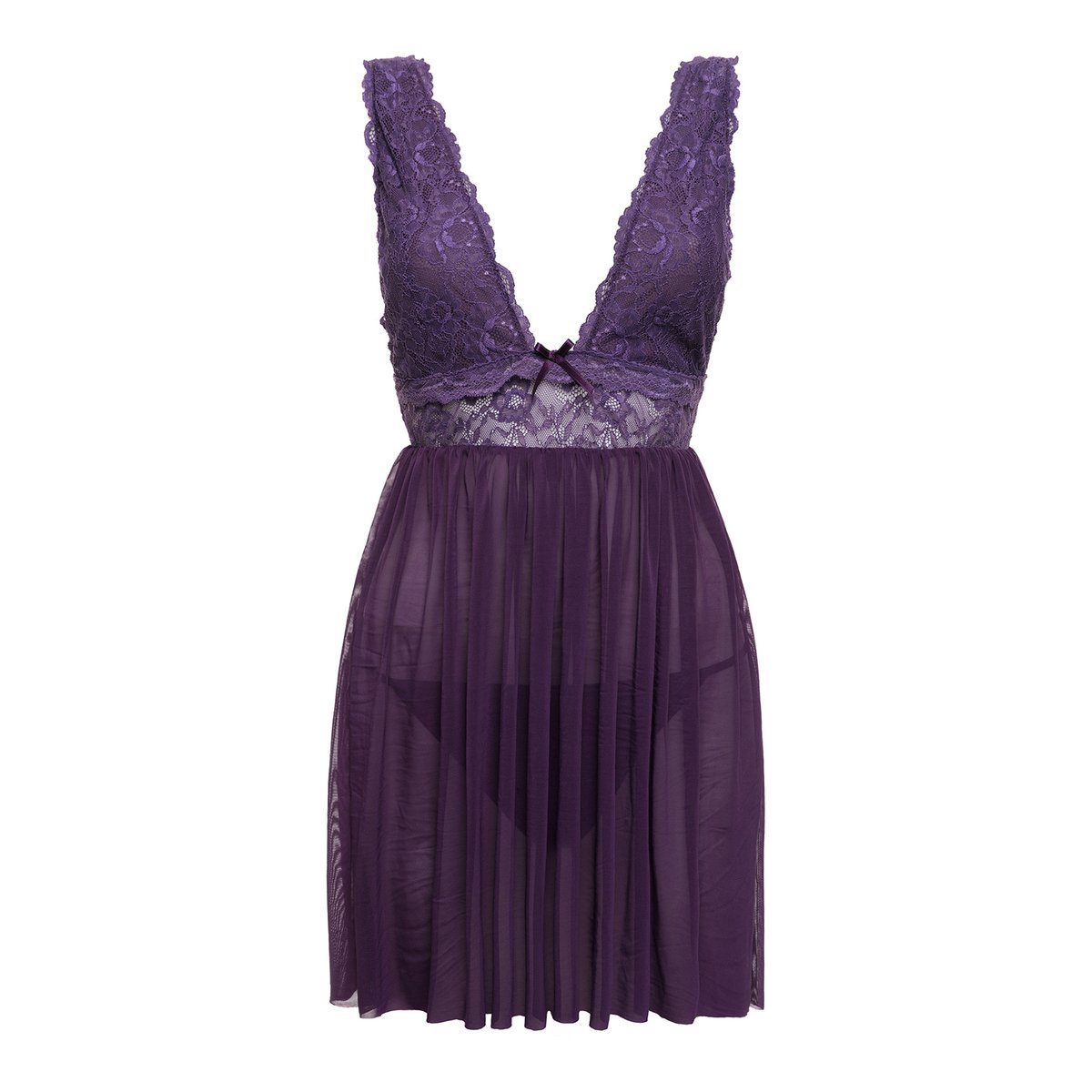 Christine - Babydoll & String Lieve - paars