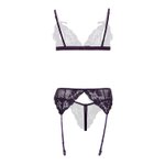 Christine - Axelle 3-delig Set - Open Kruis & Cups Paars