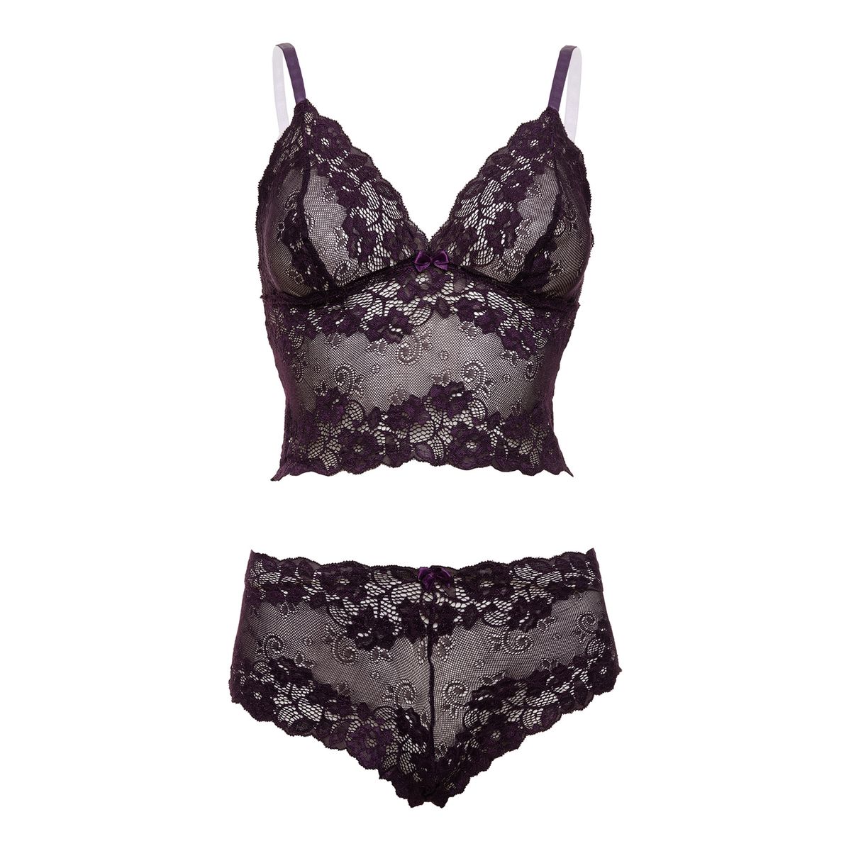 Christine - Kanten Bralette Set Valerie - Paars foto 6