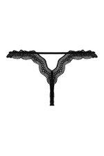 Christine - Kanten String Met Open Kruis Lila - Zwart