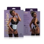 Christine - Maid Open Kruis Kostuum - Zwart/Wit
