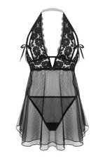 Christine - Open Cup Babydoll Nataly - Zwart