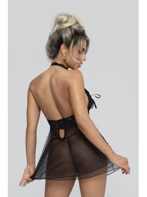 Christine - Open Cup Babydoll Nataly - Zwart
