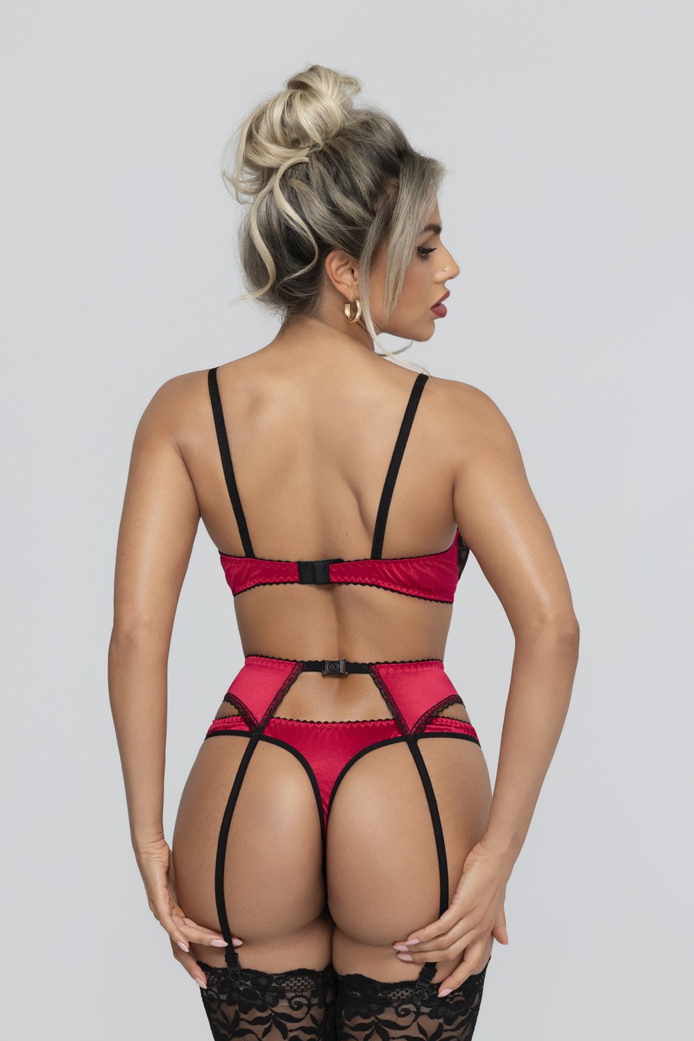 Christine - 3-delig Open BH Kanten Slip Set Gush