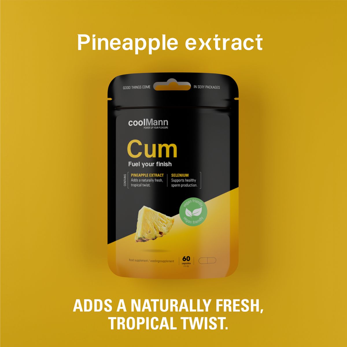 CoolMann - Cum Voedingssupplement - Ananas 60 pcs foto 2