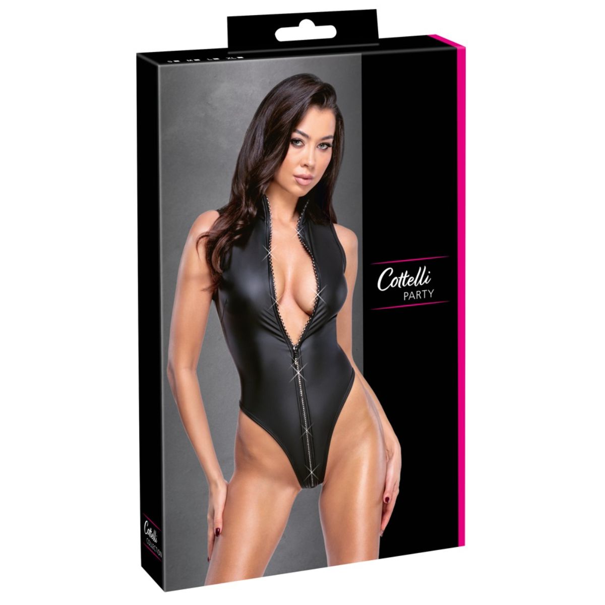 Cottelli Collection - Stringbody met Opstaande Kraag - Zwart - Afbeelding 6