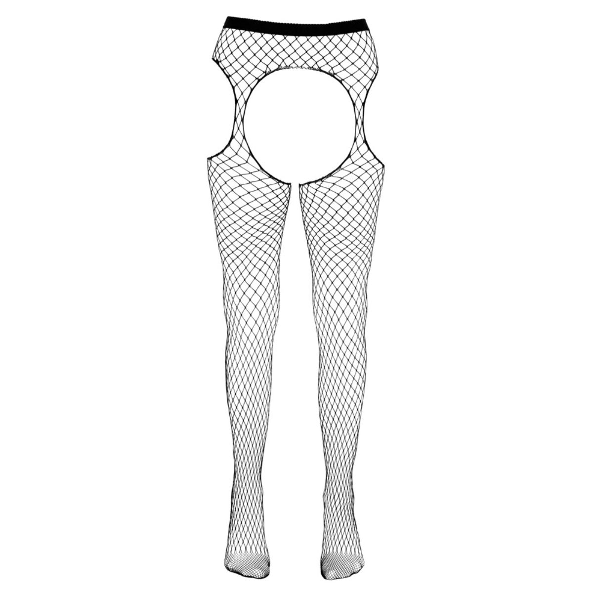 Cottelli Collection - Open Kruis Jarretelpanty - Zwart - Afbeelding 4