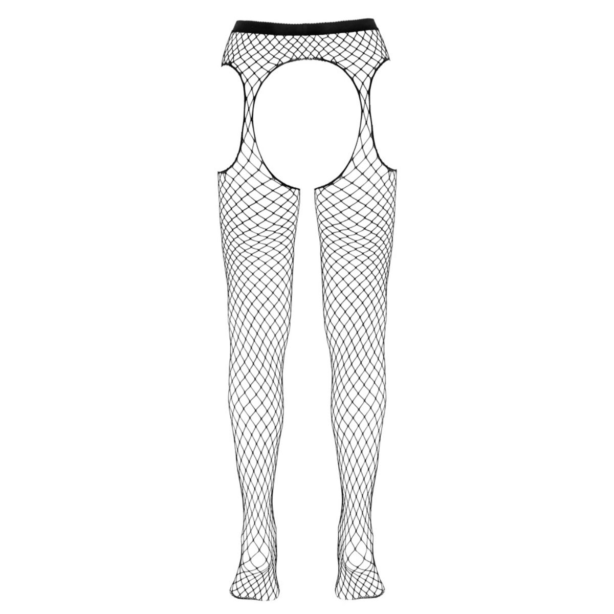 Cottelli Collection - Open Kruis Jarretelpanty - Zwart - Afbeelding 5