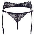 Cottelli Collection - Jarretelgordel en String Set - Zwart