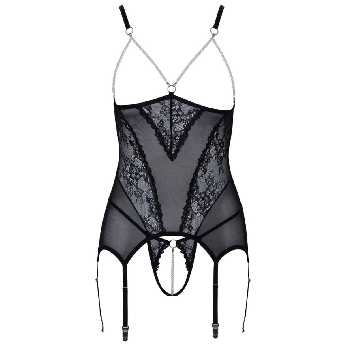 Cottelli Collection - Open Cup Lingerieset - Zwart - Afbeelding 8