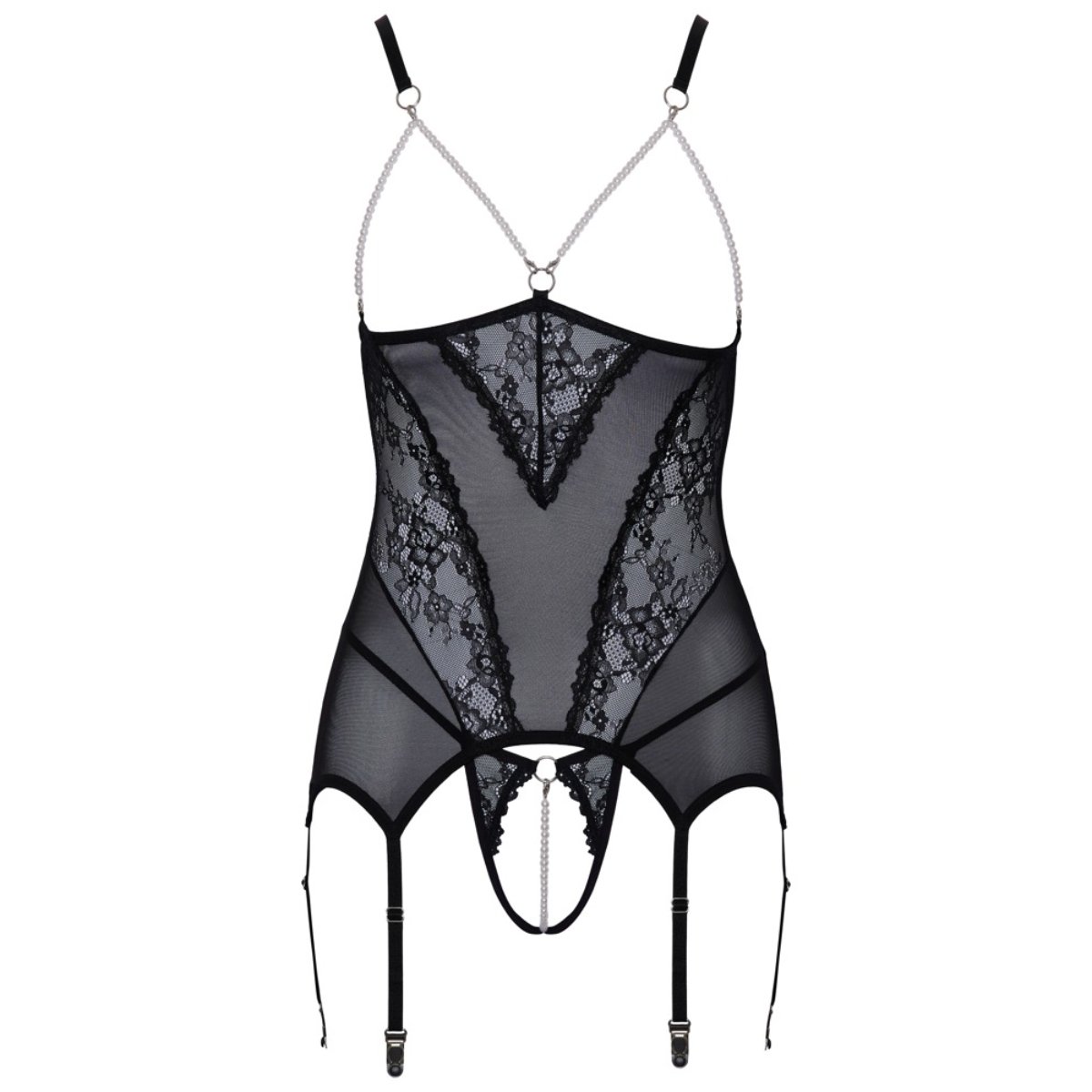 Cottelli Collection - Open Cup Lingerieset - Zwart