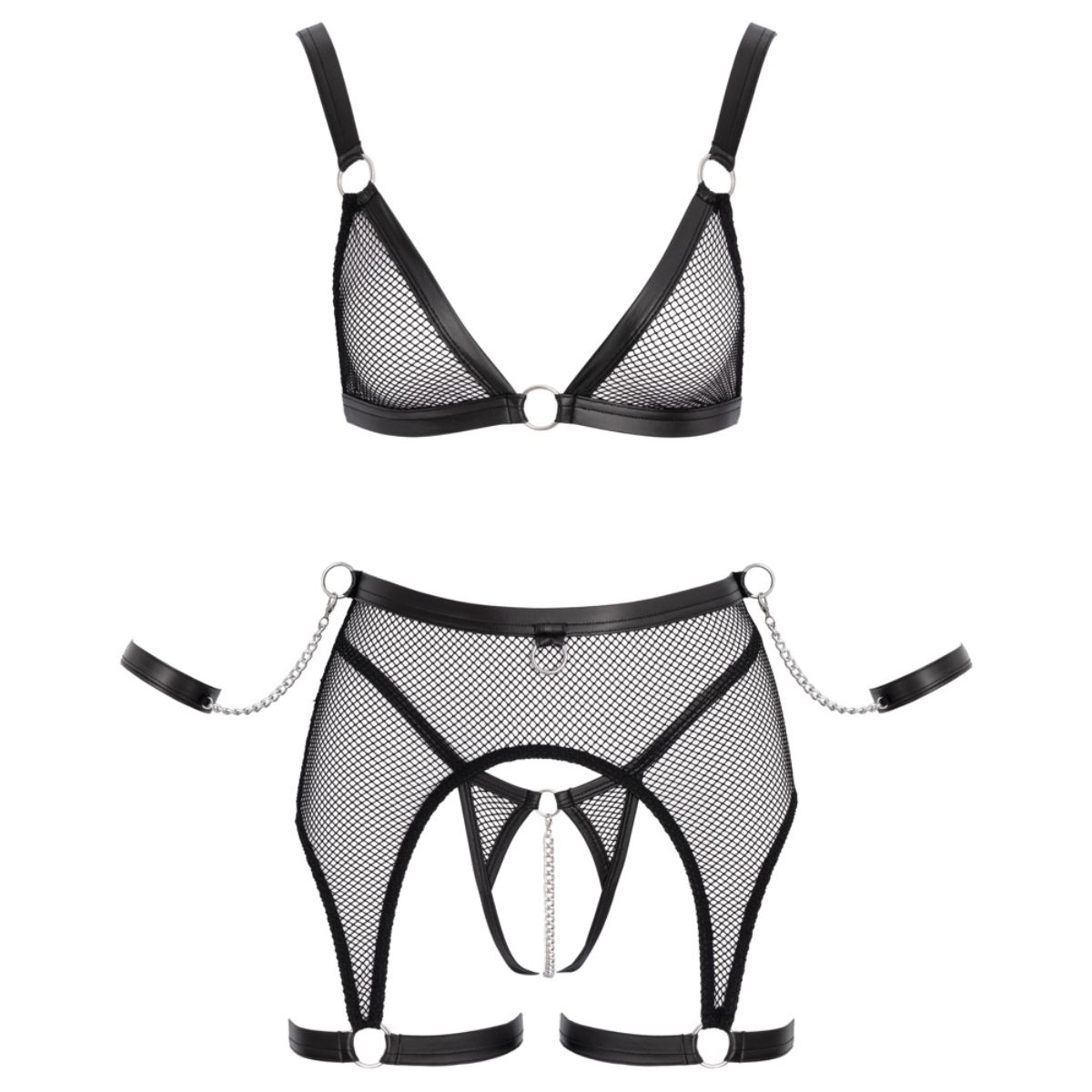 Cottelli Collection - Bondage Lingerieset - Zwart - Afbeelding 9