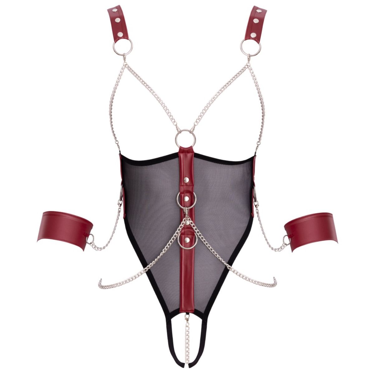 Cottelli Collection - Open Cup Bondage Body - Zwart - Afbeelding 5