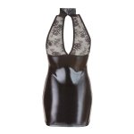 Cottelli Collection - Wetlook Mini Halterjurkje Met Kant