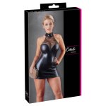 Cottelli Collection - Wetlook Mini Halterjurkje Met Kant