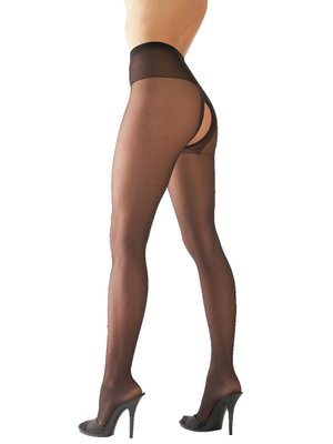 Zwarte Panty met open kruis