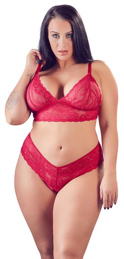 Ensemble soutien-gorge en dentelle avec entrejambe ouvert