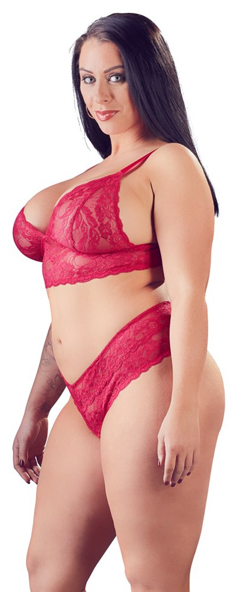 Cottelli Collection - Kruisloze Kanten Lingerieset