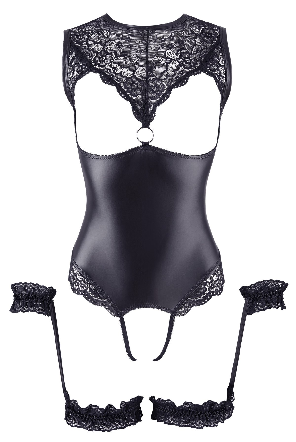 Wetlook body met open kruis