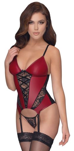 Corset with Straps - Red & Black