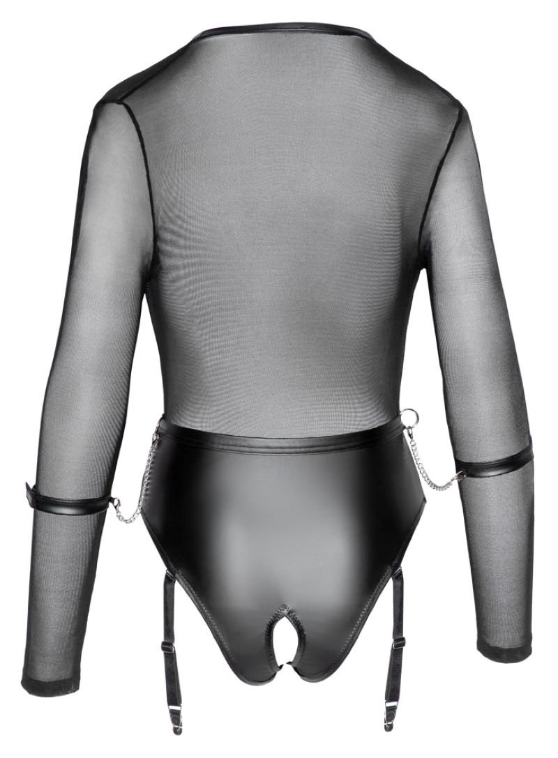 Open kruis Body met jarretels en handboeien