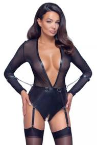 sexy wetlook dessous BH + Tanga Dessous Set sexy Nasslook schwarz BH Slips Kost  m hochwertig main image 1