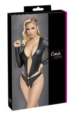 Cottelli LINGERIE – Crotchless Body Lange Mouwen – Zwart