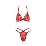 Cottelli Lingerie – Kantenset met Open String – Rood