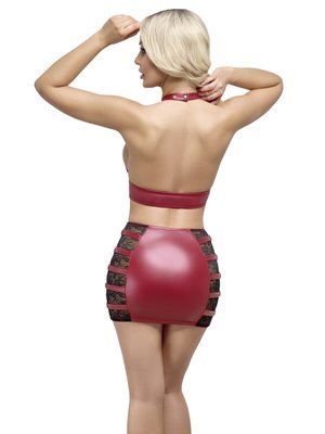 Cottelli PARTY – Crop Top & Mini Rok Set – Rood