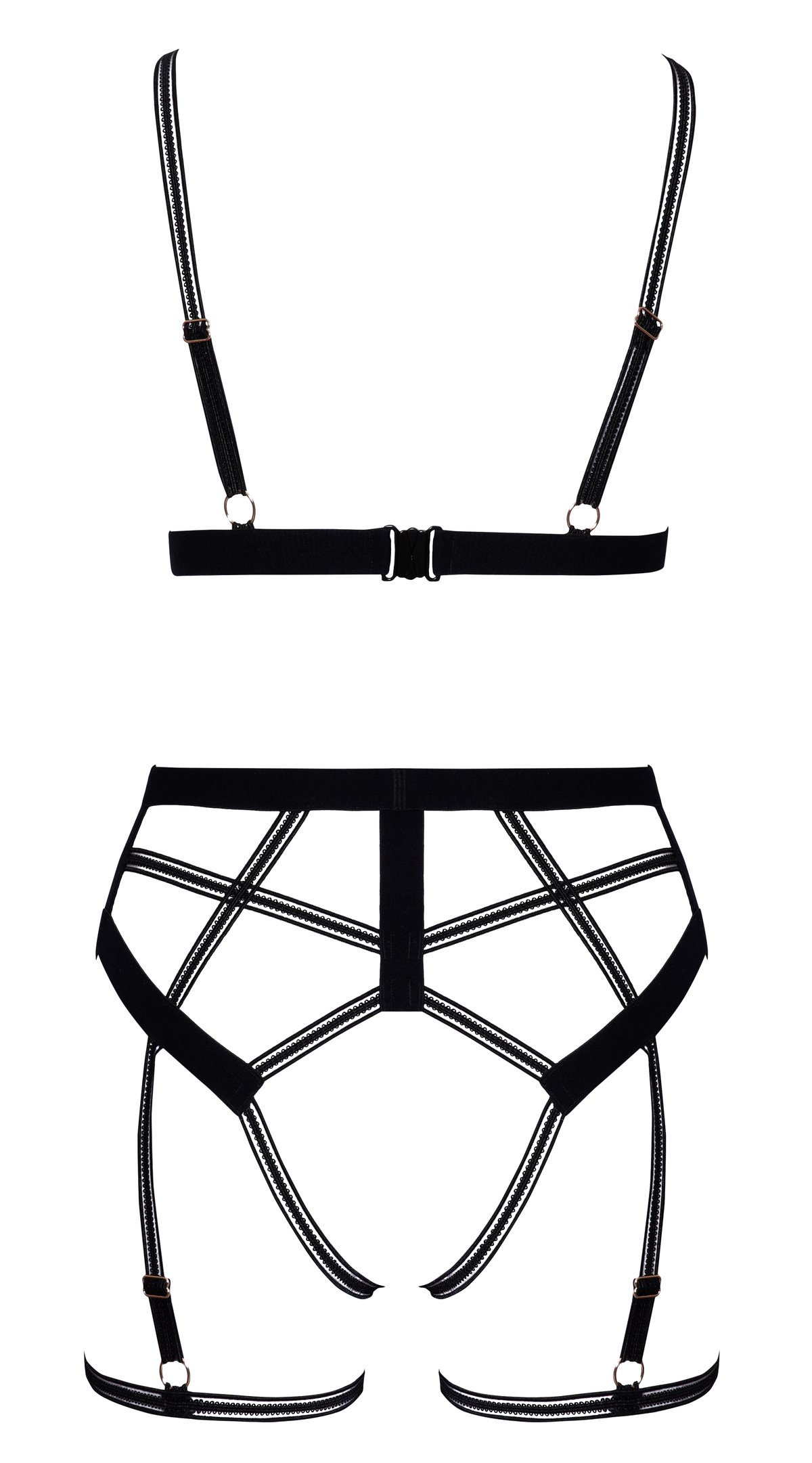 Cottelli LINGERIE – Ouvert Set Bh & Slip – Zwart