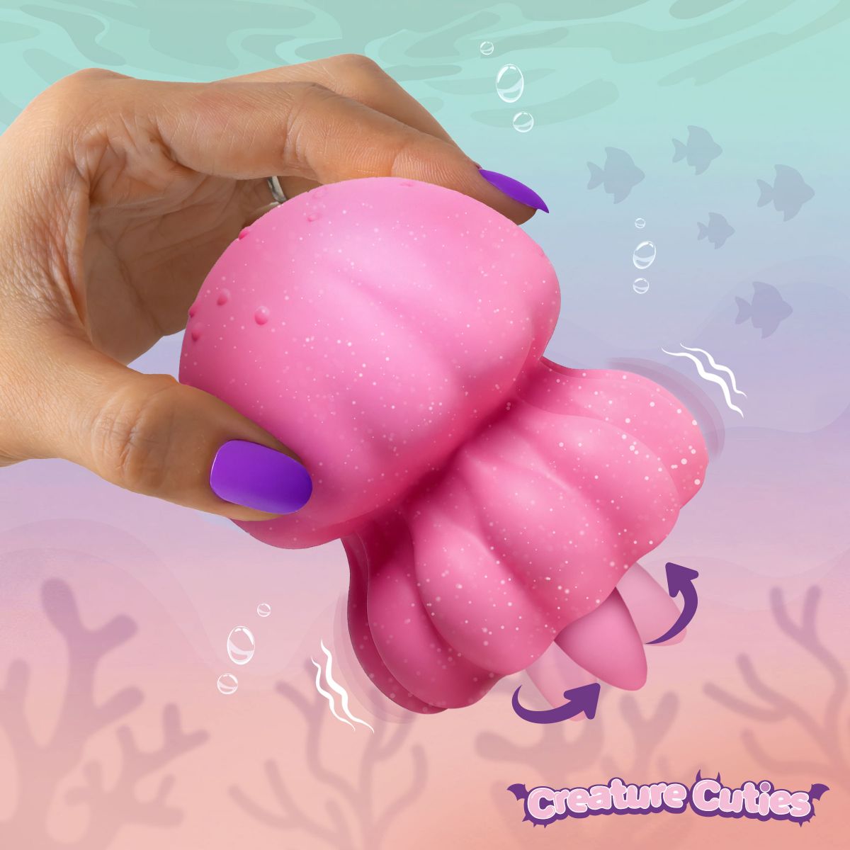 Creature Cocks - Glow Jelly Likkend & Vibrerende Clitoris Stimulator - Roze foto 4