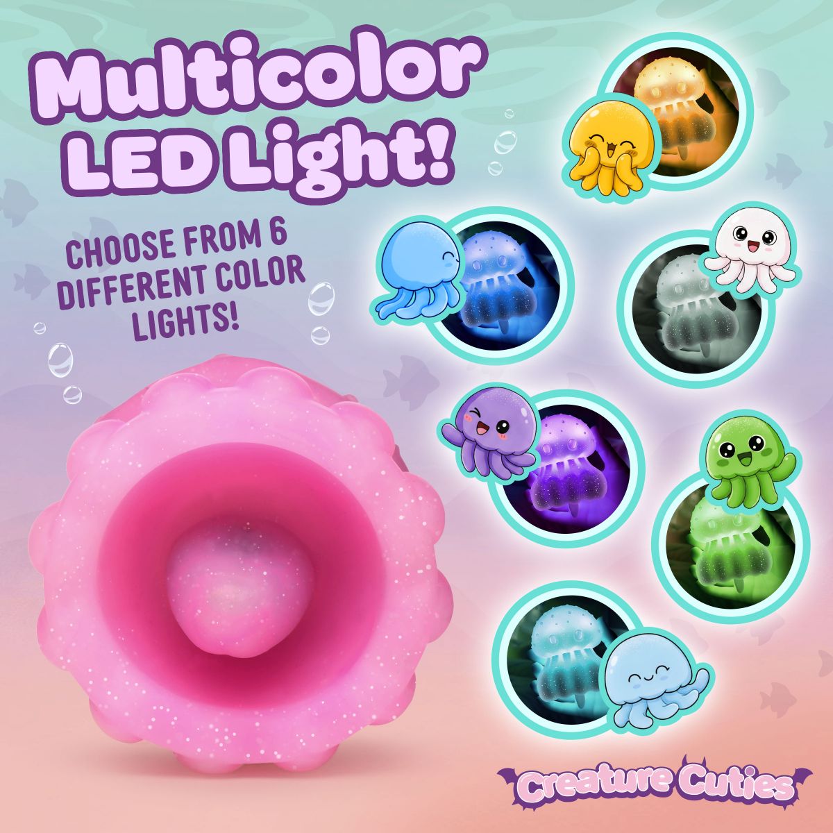 Creature Cocks - Glow Jelly Likkend & Vibrerende Clitoris Stimulator - Roze foto 3