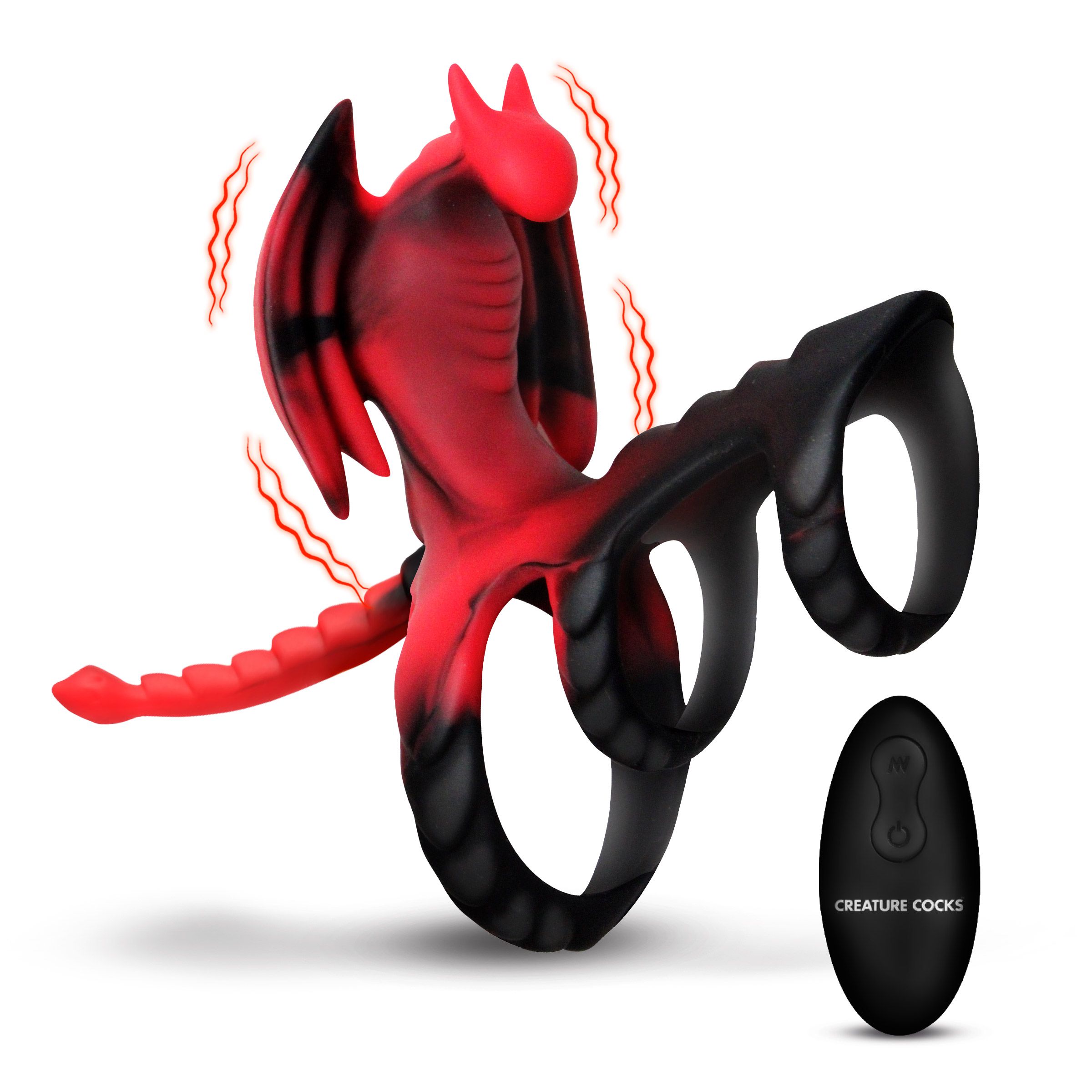 Creature Cocks - Dragon Flight Vibrerende Penisring - 9,9 cm