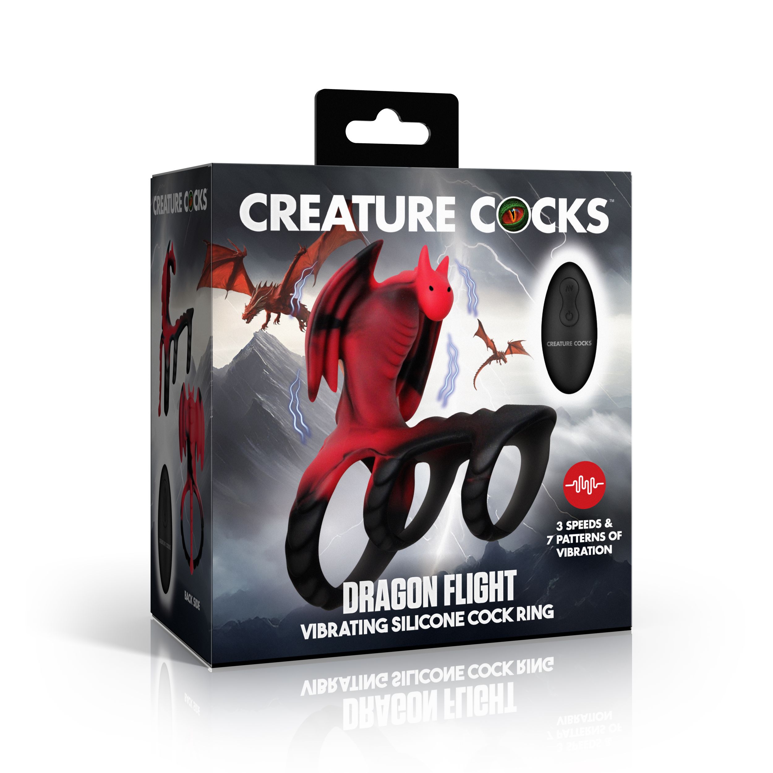 Creature Cocks - Dragon Flight Vibrerende Penisring - 9,9 cm foto 5