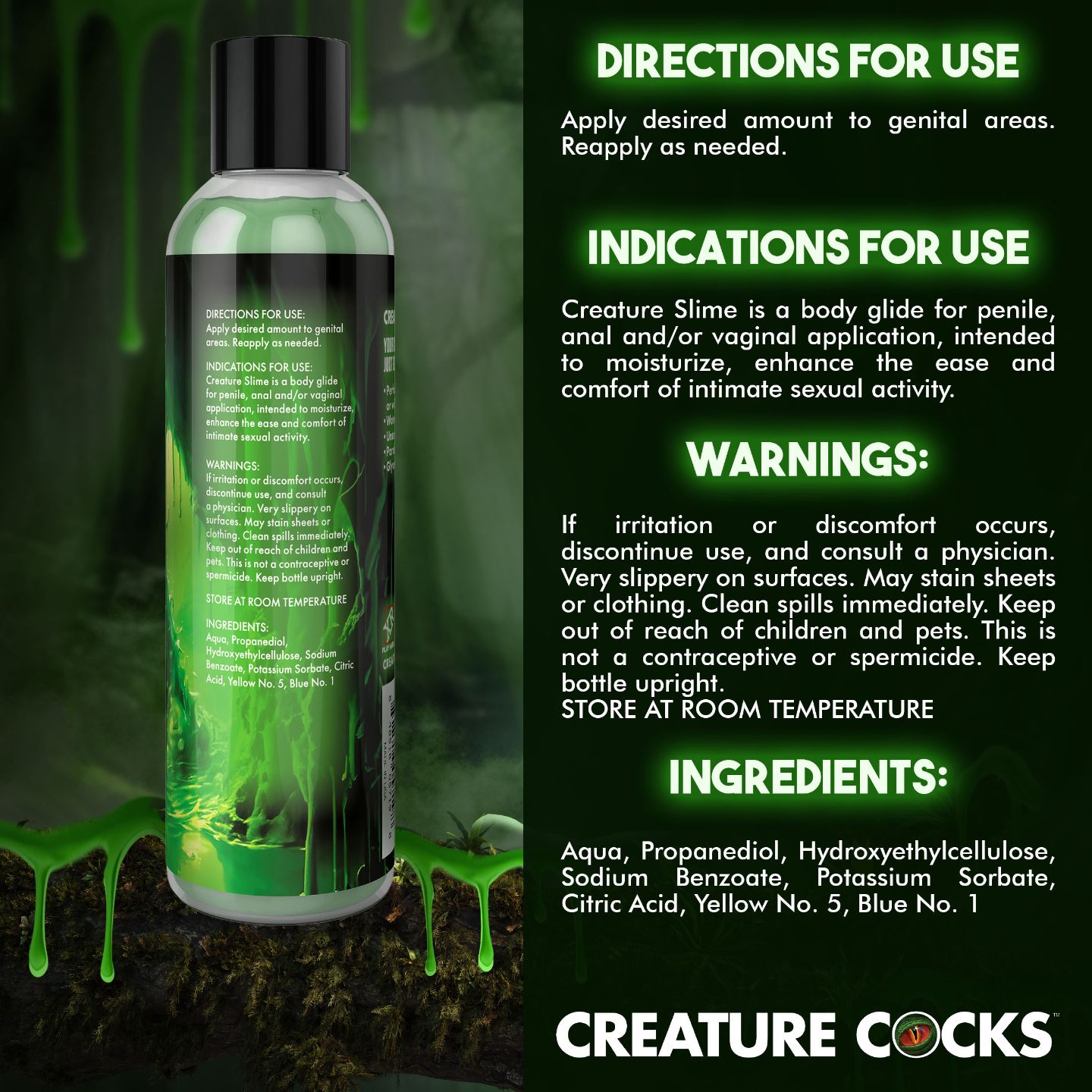 Creature Cocks - Creature Slime Groene Slijm Glijmiddel - 237 ml foto 2