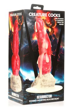 XR Brands - Resurrector Phoenix Squirting Silicone Dildo - Red/White
