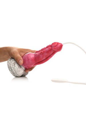 XR Brands - Resurrector Phoenix Spuitende Siliconen Dildo - Rood/Wit