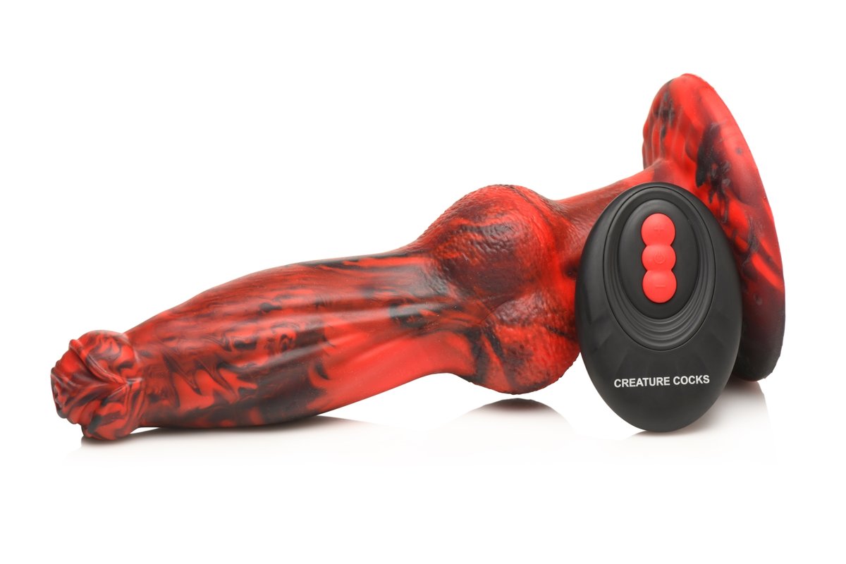 XR Brands - Hel-Wolf Stuwende & Vibrerende Dildo met Afstandsbediening - Ro