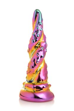 XR Brands - Enchanting Rainbow Glass Dildo - Yellow & Pink