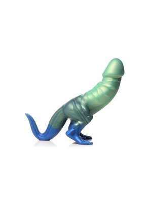 XR Brands - Jurassic Cock Dinosaurus Dildo - Groen & Blauw