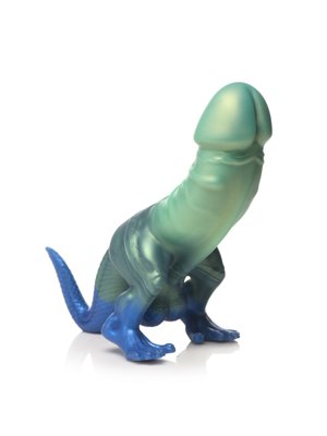 XR Brands - Jurassic Cock Dinosaurus Dildo - Groen & Blauw