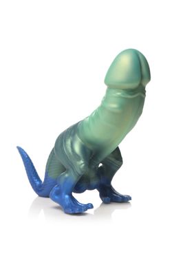 XR Brands - Jurassic Cock Dinosaur Dildo - Green & Blue