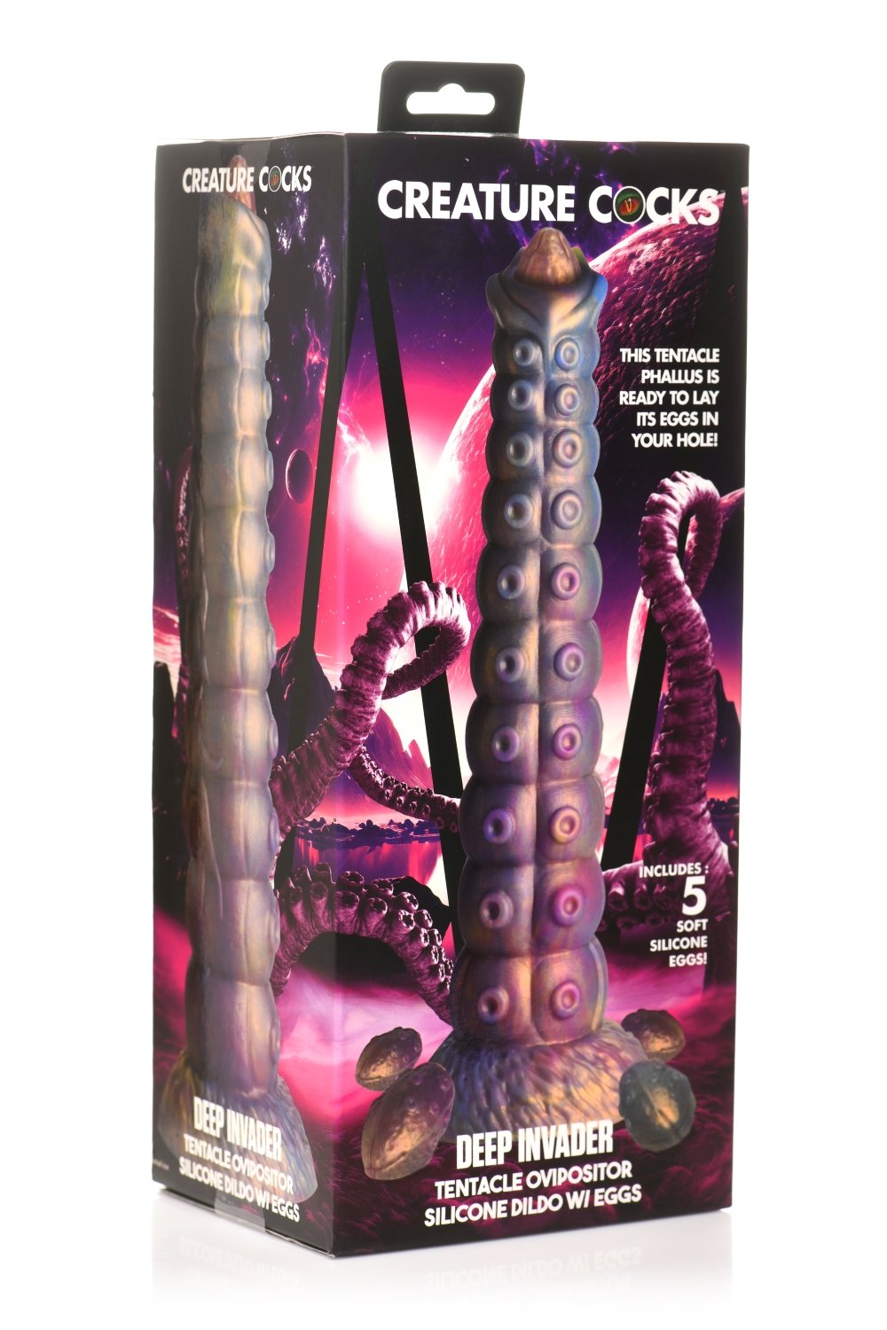 Creature Cocks - Deep Invader Tentacle Ovipositor Siliconen Dildo met Eitje