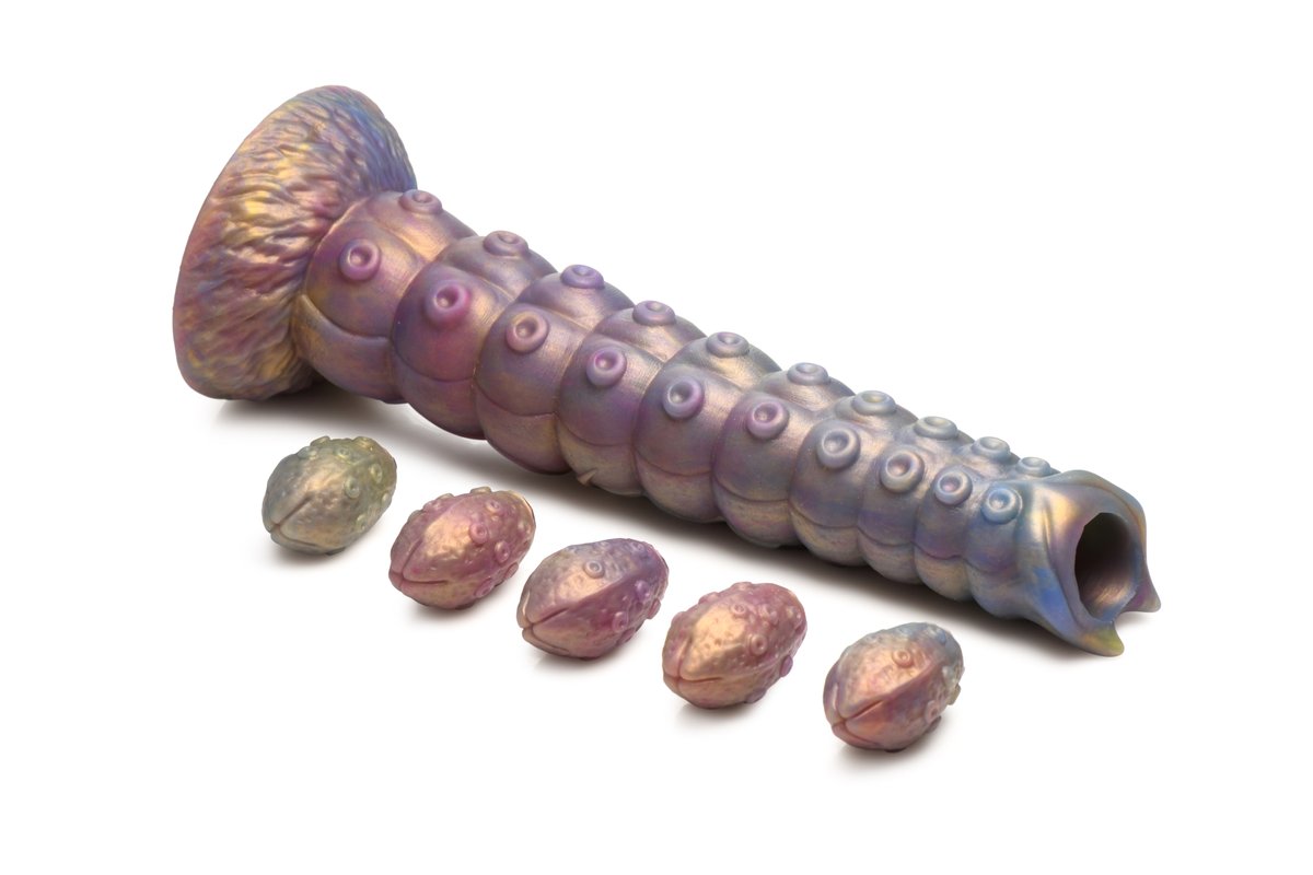 Creature Cocks - Deep Invader Tentacle Ovipositor Siliconen Dildo met Eitje