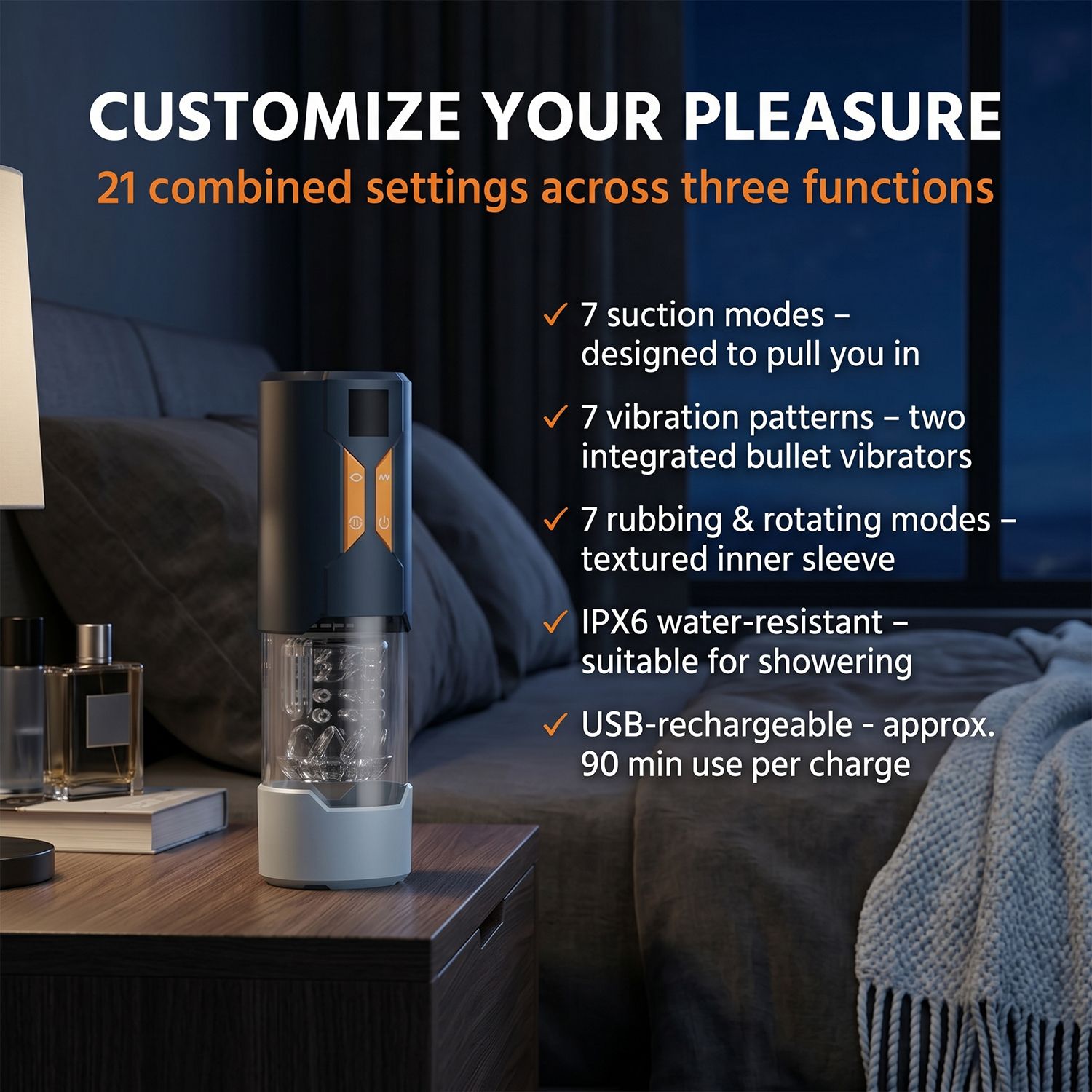 CRUIZR - CM09 3-in-1 Masturbator met LCD-display foto 6