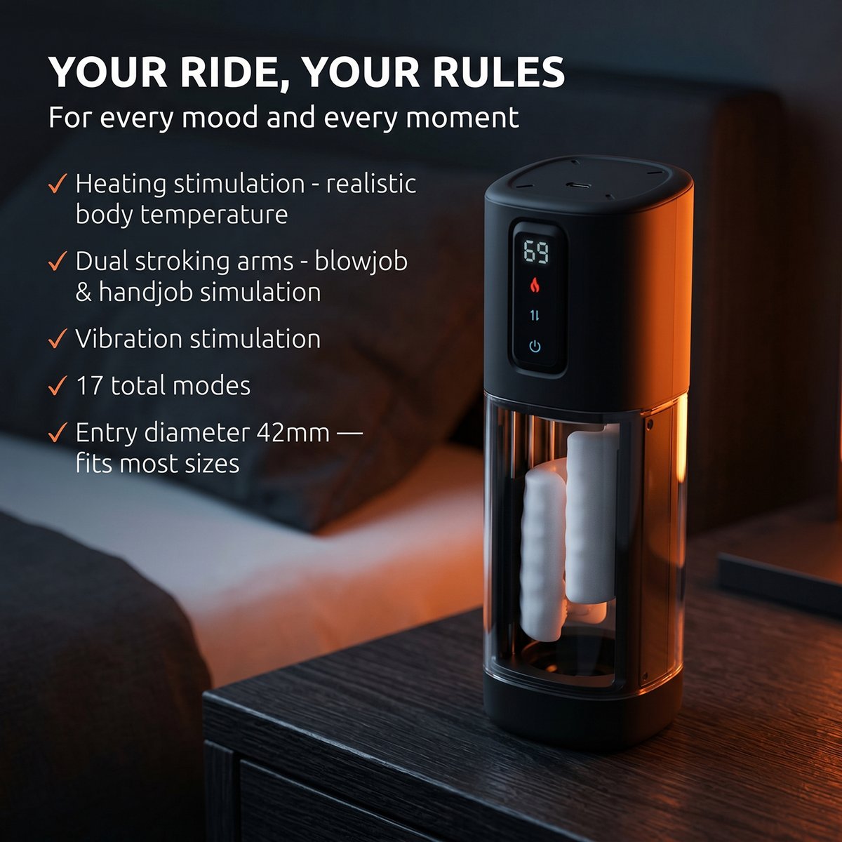 CRUIZR - CX11 Verwarmende, Strelende & Vibrerende Masturbator